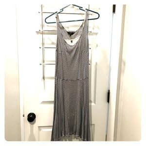 Navy & cream skater dress